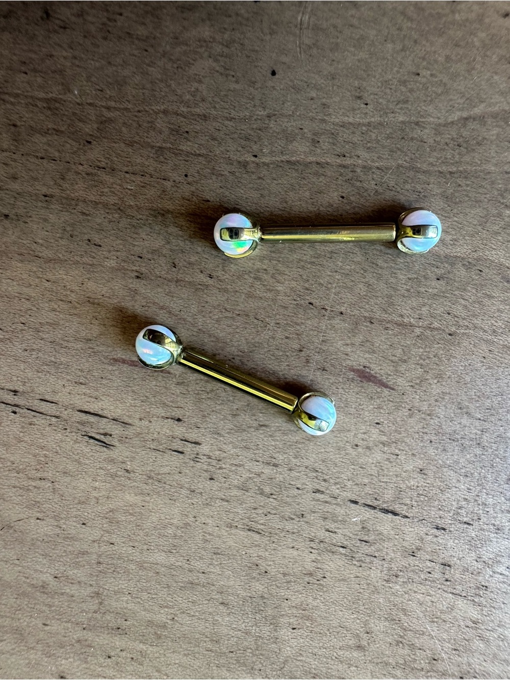 Implant Grade Titanium Gold Opal barbells Piercing Jewelry